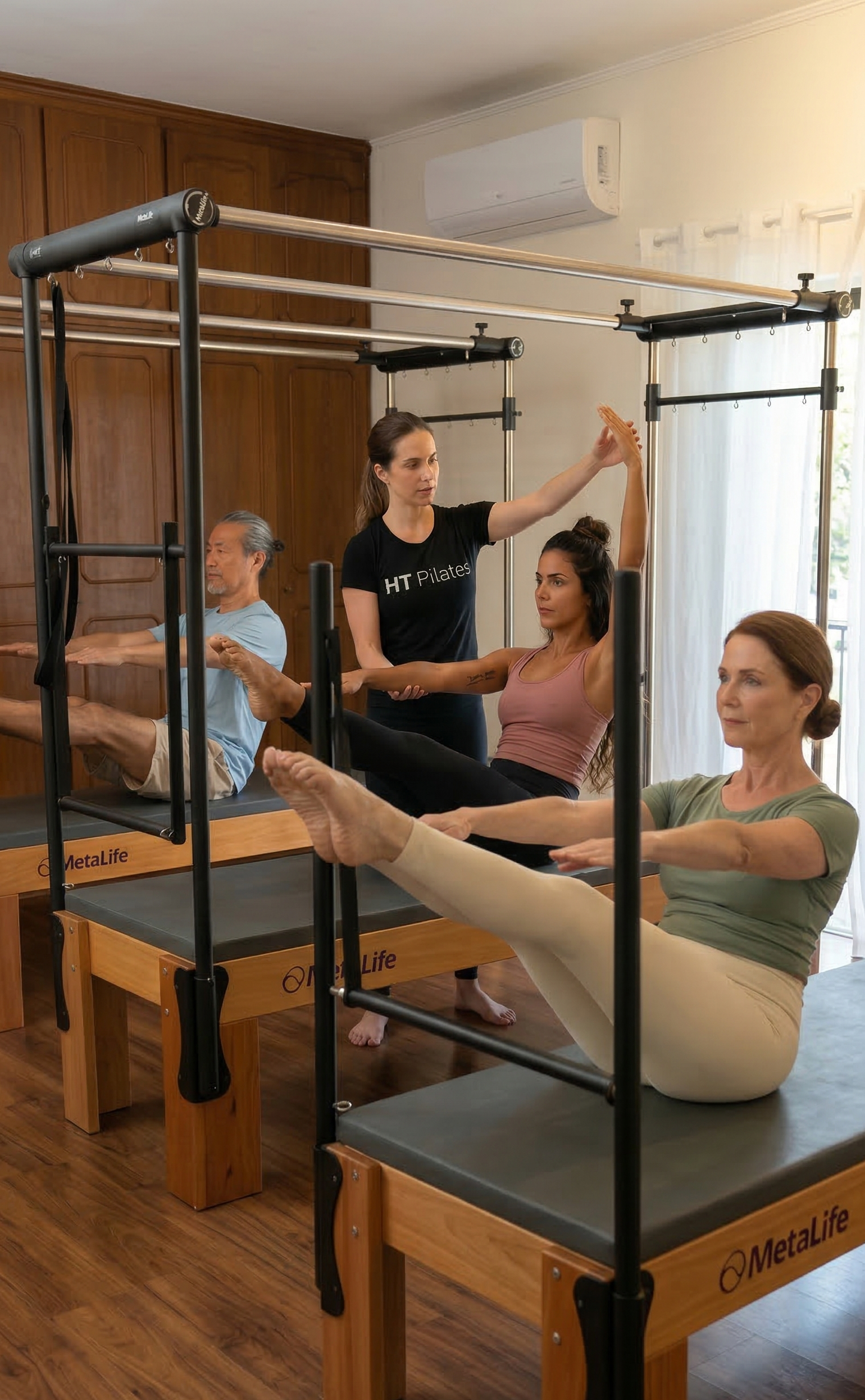 Aula de Pilates Trio no HT Pilates