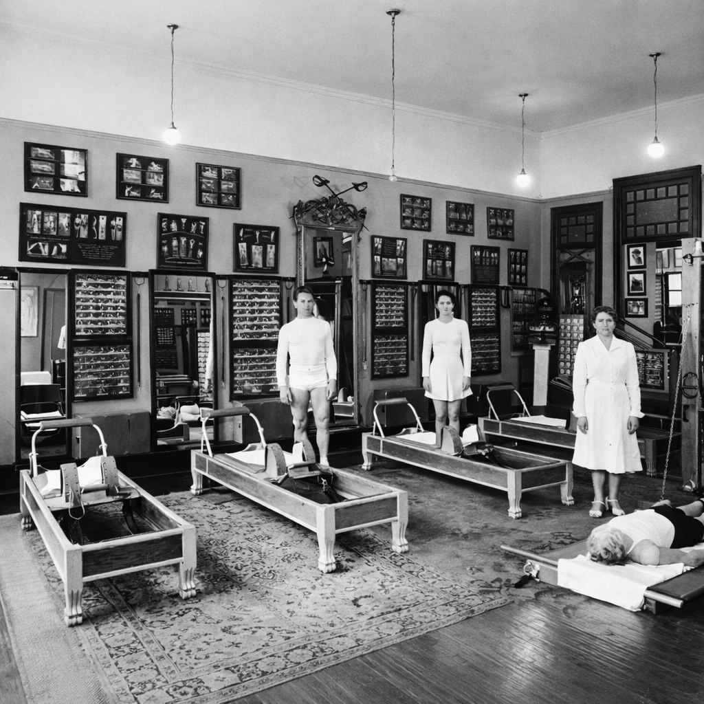 Estúdio original de Joseph Pilates, 939 Eighth Avenue, Nova York — década de 1940
