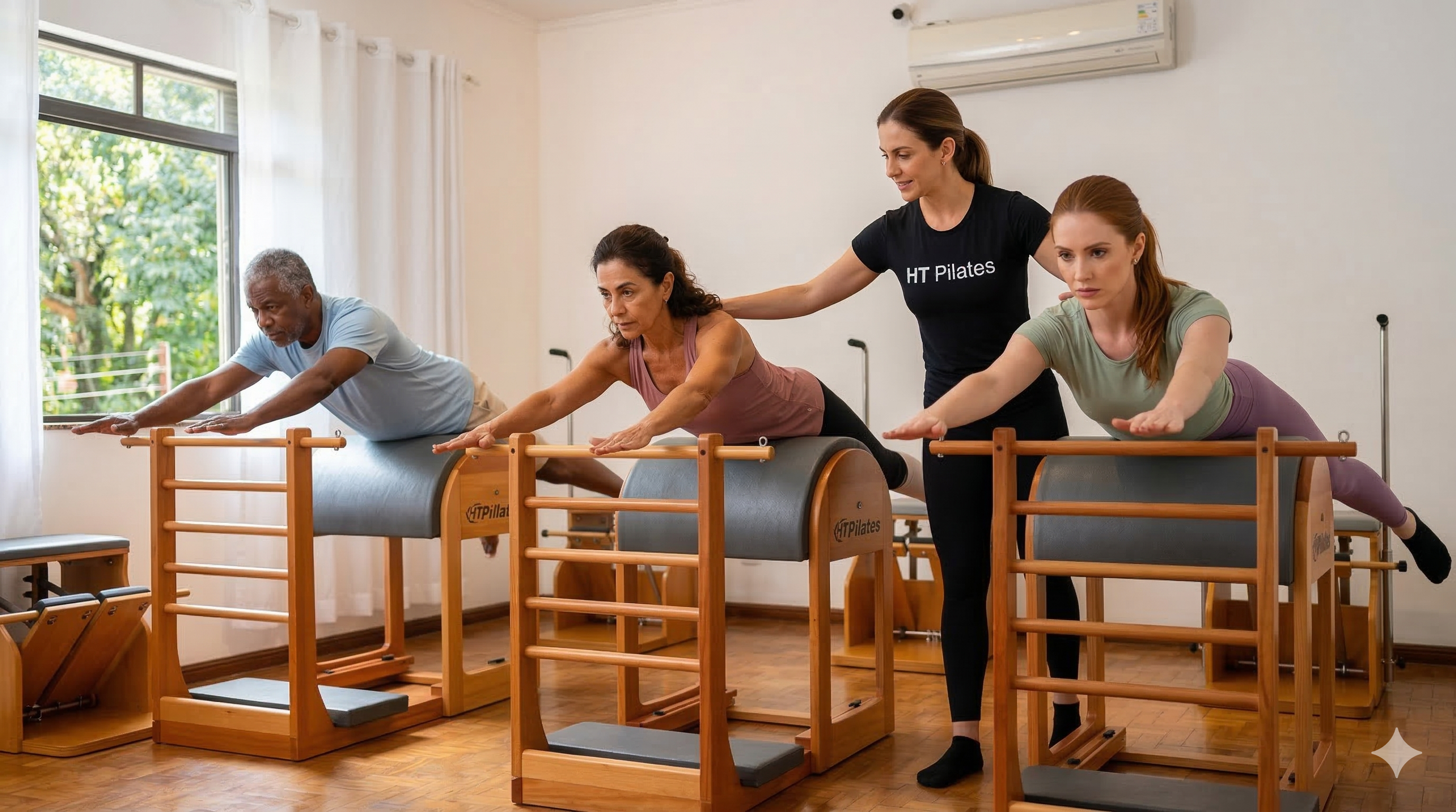 Aula de Pilates Trio no Ladder Barrel